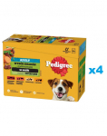 PEDIGREE Adult Valik maitseid k&ouml;&ouml;giviljadega kastmes, 48x100g kotike, m&auml;rgtoit t&auml;iskasvanud koertele, kana, veiseliha, kalkun, lambaliha