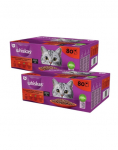 WHISKAS Adult kotike 160x85g Classic Meals m&auml;rg t&auml;istoit t&auml;iskasvanud kassidele kastmega, veise-, kana-, lambaliha, linnuliha t&uuml;keldatud kujul