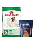 ROYAL CANIN Mini Adult 8kg kuivtoit t&auml;iskasvanud koertele, v&auml;ikestele t&otilde;ugudele + SIMPLY FROM NATURE Looduslikud veiselihasigarid 3 tk.