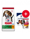 HILL'S Science Plan Canine Puppy Medium Chicken 18 kg keskmise suurusega koerte toit kana + TASUTA maiustused