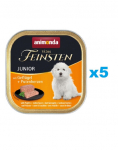 ANIMONDA Vom Feinsten Junior komplekt kodulinnuliha ja kalkunis&uuml;dametega 5 x 150 g