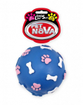 PET NOVA DOG LIFE STYLE k&auml;pa- ja luumustriga pall 9cm sinine