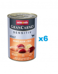 ANIMONDA GranCarno Sensitiv Pure Chicken&Rice 6x400 g kana riisiga tundlikele t&auml;iskasvanud koertele