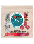 PURINA ONE Bifensis Grain Free Sterilcat Adult Beef 1,1 kg rikkalik veiselihaga, teraviljavaba kuivtoit steriliseeritud kassidele
