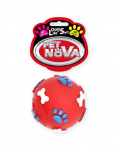 PET NOVA DOG LIFE STYLE k&auml;pa- ja luumustriga pall 6cm punane