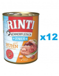 RINTI Kennerfleish Junior Chicken 12x400 g kutsikatele m&otilde;eldud kanaga