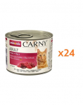 ANIMONDA Carny veiseliha ja s&uuml;damete komplekt 24 x 200 g