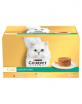 GOURMET Gold Savoury Cake 96x85 g kana, veise-, lambaliha ja kalkunilihaga, m&auml;rgtoit kassidele
