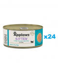 APPLAWS Cat Kitten Tuna in Broth m&auml;rgtoit kassipoegadele 24 &times; 70 g Tuunikala puljongis kassipoegadele