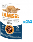 IAMS Cat Adult All Breeds Tuna & Hering In Jelly 24x85g