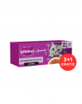 WHISKAS T&auml;iskasvanud Aroomine Segu kotikestes 120x85 g m&auml;rg t&auml;isv&auml;&auml;rtuslik toit t&auml;iskasvanud kassidele kastmes, t&uuml;kid glaseeritud sealiha ja porgandi, mahlase kana, ookeanikalade t&uuml;kkide ja puljongiga, delikaatse l&otilde;he ja hernestega + 40