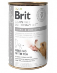 BRIT Veterinary Diet Dog Joint & Mobility  12x400 g heeringa ja hernestega t&auml;iskasvanud koertele. Toetab liigeste liikuvust ja valu leevendamist osteoartriidi korral.