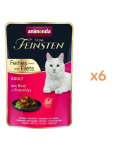 ANIMONDA Vom Feinsten Fines mit Filets Adult Veis ja kalkuni filee 6x85g m&auml;rg toit kassidele