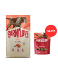 CARNILOVE True Fresh Dog Beef Adult 4 kg v&auml;rske veiselihaga koertele + CARNILOVE Dog Jerky Beef Fillet 100 g TASUTA