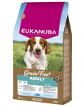 EUKANUBA Grain Free Adult Small Medium Ocean Fish 12 kg gluteenivaba toit t&auml;iskasvanud v&auml;ikeste ja keskmise suurusega koerte jaoks, mis sisaldab kala