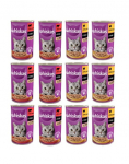 WHISKAS Adult Mix ароматы 12x400 g z курица и говядина в соусе для взрослых кошек