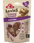 8IN1 Lovies Training Treats Duck Bites 90g treeningu maius koertele, mille koostisosadeks on part ja riis