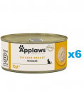 APPLAWS Cat Adult Mousse Chicken m&auml;rgtoit kassidele 6 &times; 70 g Kana-mousse