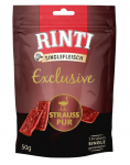 RINTI Singlefleisch Exclusive Snack Ostrich Straussi maiuspala koertele 50 g