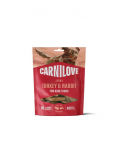 CARNILOVE Dog Jerky Turkey and Rabbit 100g maiused kalkuni ja k&uuml;&uuml;liku jaoks t&auml;iskasvanud koertele