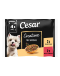 CESAR Creations Kanaar ja herned ja Veis porgandi kastmes 4&times;100 g m&auml;rg toit t&auml;iskasvanud koertele