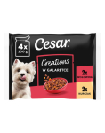 CESAR Creations Kanaar ja herne ja Veiseliha porgandi želees 4&times;100 g m&auml;rg toit t&auml;iskasvanud koertele