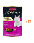 ANIMONDA Vom Feinsten Fines mit Filets Adult Veiseliha ja kanafilee 12x85g m&auml;rg toit kassidele