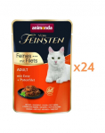 ANIMONDA Vom Feinsten Fines mit Filets Adult Veiseliha ja kanafilee 24x85g m&auml;rg toit kassidele