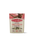 CARNILOVE Dog Freeze Dried Turkey and Venison 60 g &ndash; koertele m&otilde;eldud k&uuml;lmkuivatatud maiustused kalkuni ja hirvelihaga