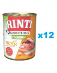 RINTI Kennerfleish Senior Chicken 12 x 800 g kanaga vanematele koertele