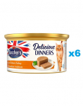 BUTCHER'S Classic Delicious Dinners konserveeritud vaht kana- ja kalkunilihaga 85 g  X 6