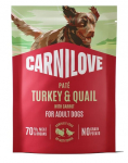 CARNILOVE Dog Pouch Turkey and Quail 300g kuivtoit t&auml;iskasvanud koertele kalkuni ja k&uuml;&uuml;liku lihaga