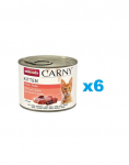 ANIMONDA Carny Kitten Beef&Turkey 6x200 g  veiseliha ja kalkuniliha kassipoegadele