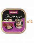 ANIMONDA Vom Feinsten Mini Junior kana + metsloom + j&otilde;hvikas 12x100g m&auml;rg toit v&auml;ikeste t&otilde;ugude kutsikatele