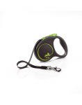 FLEXI Black Design S kokkut&otilde;mmatav jalutusrihm, 5 m teip, roheline mustaga