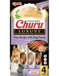 INABA Churu Cat Luxury kreemjas kassitoit tuunikala ja tiigrikrevettidega, 4x14 g
