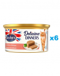 BUTCHER'S Classic Delicious Dinners konserveeritud vaht l&otilde;he ja krevettidega 85 g  X 6
