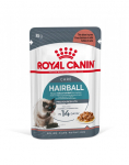 Royal Canin Hairball Care 85 g X 12 t&uuml;kid, mis on leotatud maitsvas kastmes, mis on m&otilde;eldud karvapallidele kalduvatele t&auml;iskasvanud kassidele.