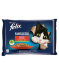 FELIX FANTASTIC K&uuml;lamaitsed tarretis (kana tomatitega, veiseliha porgandiga) 4x85g kassi m&auml;rgtoit