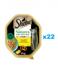 SHEBA Nature's Collection salv 22x85 g m&auml;rg t&auml;istoit t&auml;iskasvanud kassidele t&uuml;kkide ja kana kastmes