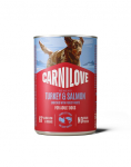 CARNILOVE Dog Can Turkey and Salmon 400g pasteet kalkuni ja l&otilde;hega t&auml;iskasvanud koertele