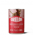 CARNILOVE Dog Can Turkey and Reindeer and Wildboar 400g pasteet kalkuni, p&otilde;draga ja metssea liha t&auml;iskasvanud koertele