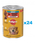 PEDIGREE Adult purk 24x400g m&auml;rg t&auml;istoit t&auml;iskasvanud koertele veiselihaga želees