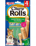 INABA Churu Rolls Chicken 4x10g kana ja tuunikala wrapid kassidele