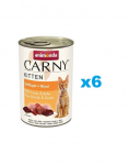 ANIMONDA Carny Kitten Poultry&Beef 6x400 g kodulinnu- ja veiseliha kassipoegadele