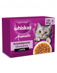 WHISKAS T&auml;iskasvanud Aroomine Segu kotikesed 12x85 g t&uuml;kid kastmes, m&auml;rg toit kassidele