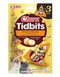 INABA Cat Churu Tidbits Chicken Recipe 3x12g pehmed ja kreemjad maiused kanaga ja l&otilde;hega kassidele