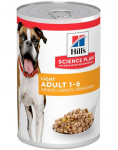 HILL'S Science Plan Canine Adult Light Chicken 24x370 g &uuml;lekaalulistele t&auml;iskasvanud koertele kana