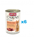 ANIMONDA Carny Kitten Veal&Chicken&Turkey 6x400 g vasika-, kana- ja kalkuniliha kassipoegadele