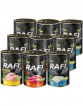 RAFI Cat Adult 9x400 g maitsesegu tursaga, kanaga ja pardiga, m&auml;rg kassitoit
